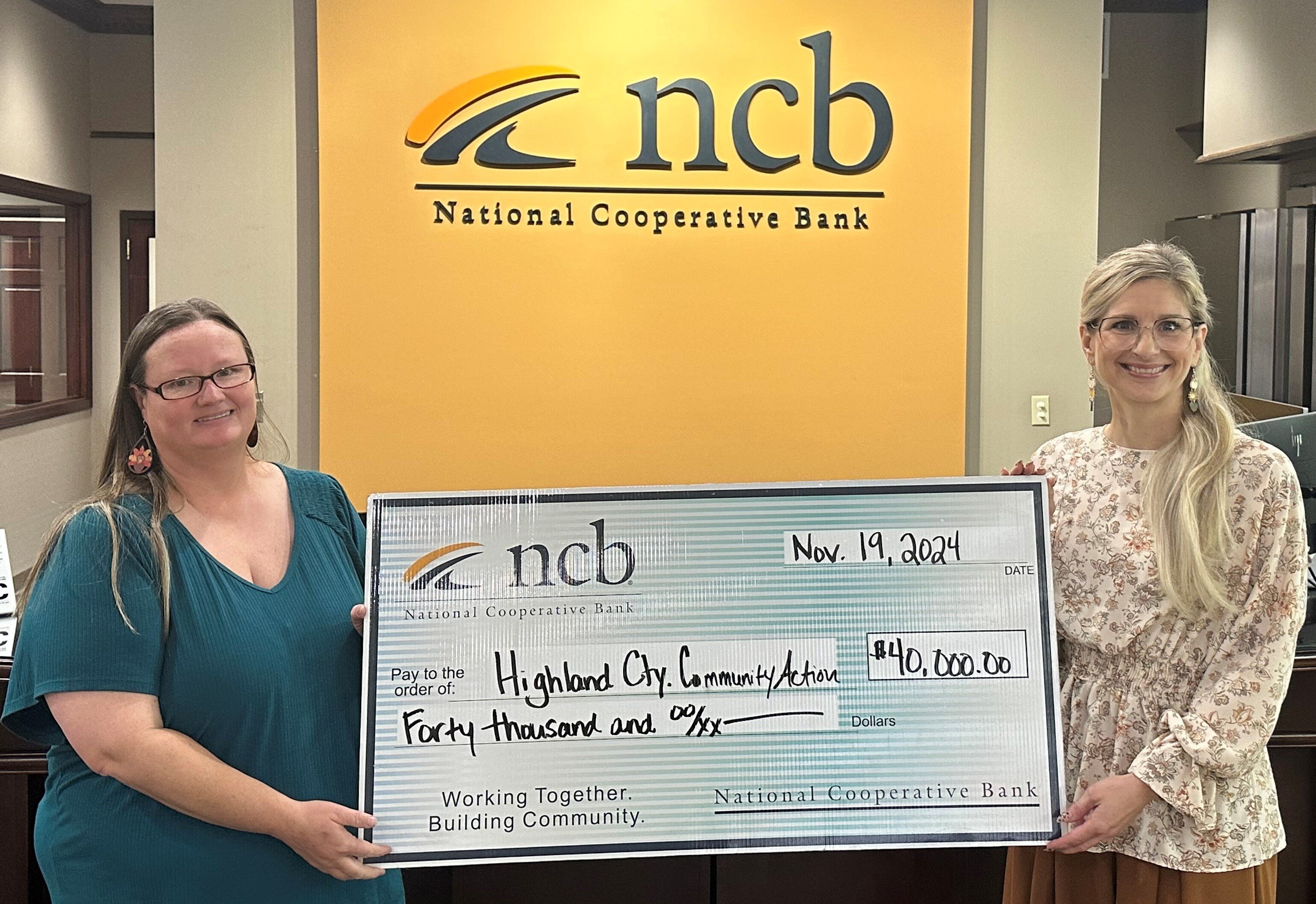 NCB Awards Highland County Community Action Organization $40,000