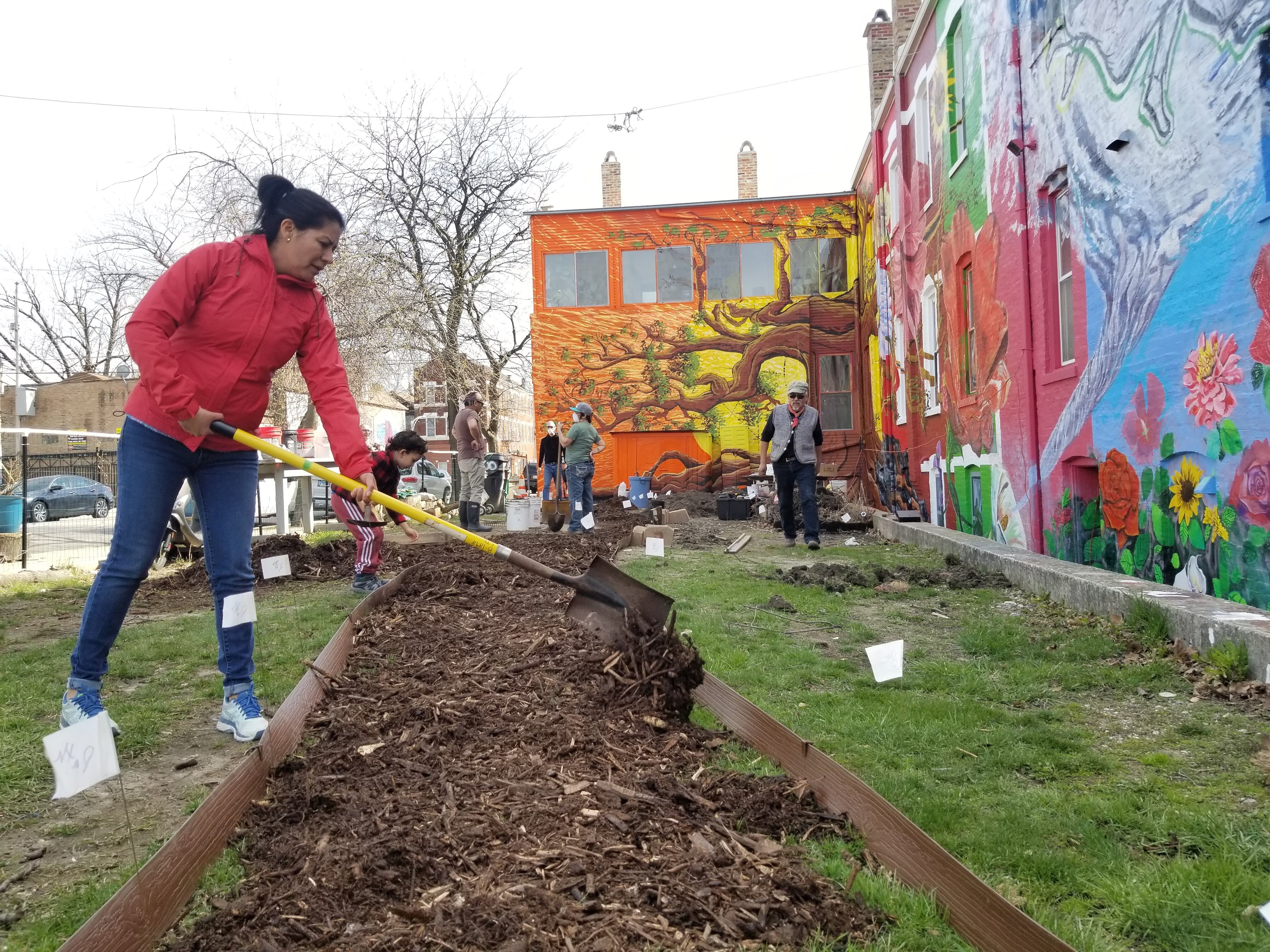 pihco members build their garden april -1